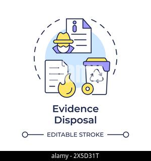 Evidence disposal multi color concept icon Stock Vector