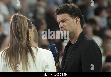 Michael Ballack comments the UEFA Champions League, Semi-finals, 2nd leg football match between Real Madrid and Bayern Munich on May 8, 2024 at Santiago Bernabeu stadium in Madrid, Spain Stock Photo