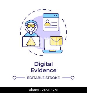Digital evidence multi color concept icon Stock Vector