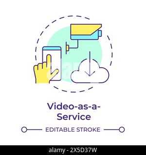 Video as a service multi color concept icon Stock Vector