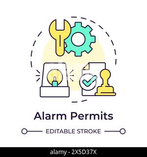 Alarm permits multi color concept icon Stock Vector