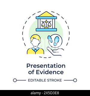 Presentation of evidence multi color concept icon Stock Vector