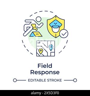 Field response multi color concept icon Stock Vector