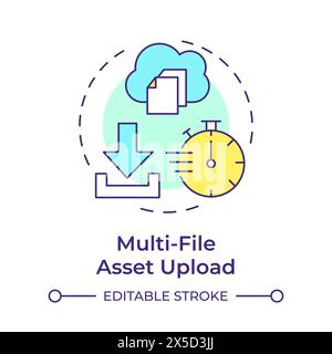 Multi-file asset upload multi color concept icon Stock Vector