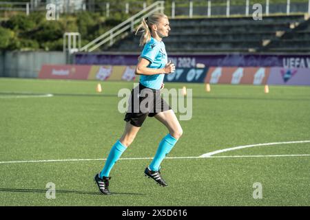 Lund, Sweden. 08th May, 2024. Fourth official Miriama Bockova seen during the UEFA Women's Under-17 EURO Championship match between Sweden and England at Klostergaardens Idrottsplats in Lund. (Photo Credit: Gonzales Photo/Alamy Live News Stock Photo