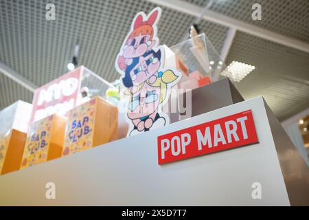 Bangkok, Thailand - May 6, 2024 : Pop Mart is an art toy store selling designer toy in a blind box format. Stock Photo