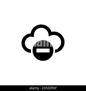 Rejected Access Network, Cloud Computing flat vector icon. Simple solid symbol isolated on white background. Rejected Access Network, Cloud sign desig Stock Vector