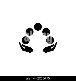 Hand Juggling Ball flat vector icon. Simple solid symbol isolated on white background. Hand Juggling Ball sign design template for web and mobile UI e Stock Vector