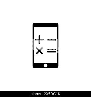Smartphone with Calculator App flat vector icon. Simple solid symbol isolated on white background. Smartphone with Calculator App sign design template Stock Vector