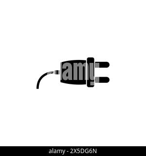 3.5 mm Audio Jack, Headphone Connector flat vector icon. Simple solid symbol isolated on white background. 3.5 mm Audio Jack, Headphone Connector sign Stock Vector