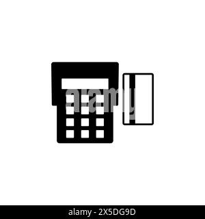 Credit Card Pay POS Terminal flat vector icon. Simple solid symbol isolated on white background. Credit Card Pay POS Terminal sign design template for Stock Vector