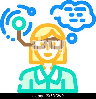 geek chic tech enthusiast icon doodle illustration Stock Vector Image ...
