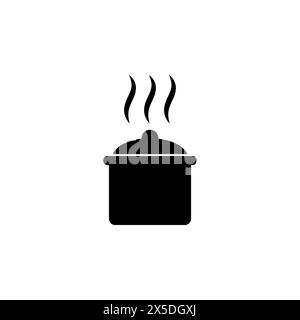 Boiling Cooking Pan flat vector icon. Simple solid symbol isolated on white background. Boiling Cooking Pan sign design template for web and mobile UI Stock Vector