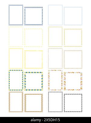 Colorful childish simple animal empty frames collection. Decoration elements for children. Vector frames in cartoon style. Stock Vector