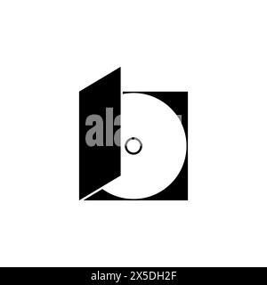 CD DVD Disc in Box flat vector icon. Simple solid symbol isolated on white background. CD DVD Disc in Box sign design template for web and mobile UI e Stock Vector