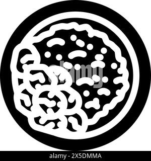 curry dish indian cuisine glyph icon vector illustration Stock Vector