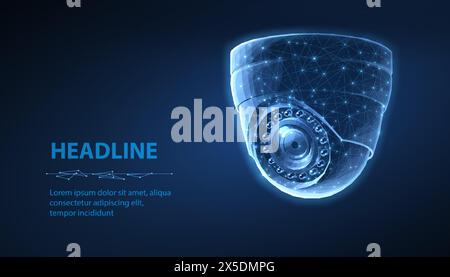 Dome security camera. Business monitoring, Camera surveillance, Stock Vector