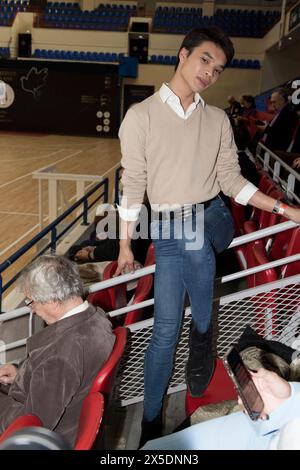 Paris, France. 6th May, 2024. Model & actor Jeremy Bellet attends the exhibition ''Empreinte 100 Ans, Sport through Art & Peace''. Stock Photo