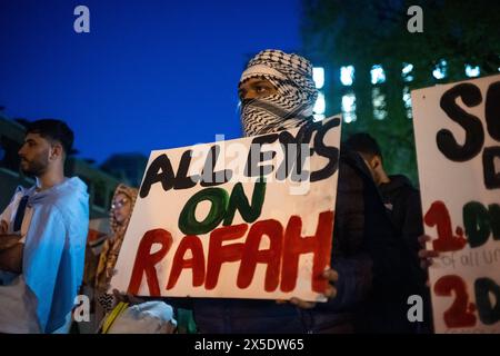 London / UK. 07 May 2024. As Israel Defence Force continues their offences in Rafah, UK students have set up tents on the grounds of SOAS (School of Oriental and African Studies) university in solidarity with Palestine and other protest universities. Alamy Live News / Aubrey Fagon Stock Photo