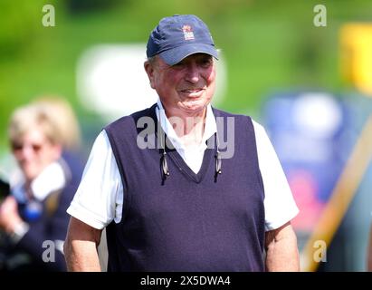 Captain Mark Phillips, father of Zara Tindall on day two of the Badminton Horse Trials 2024 at The Badminton Estate, Gloucestershire. Picture date: Thursday May 9, 2024. Stock Photo