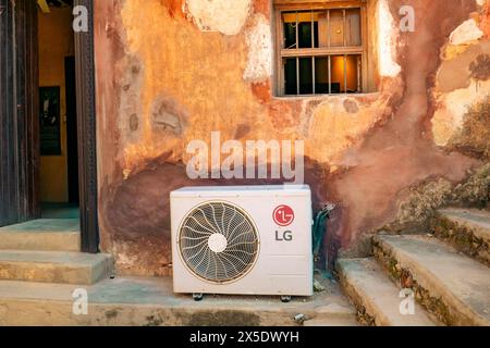 An LG air ventilation system on the ruins of Fort Jesus in Mombasa, Kenya Stock Photo