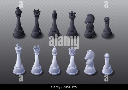 Isometric chess vector set Stock Vector