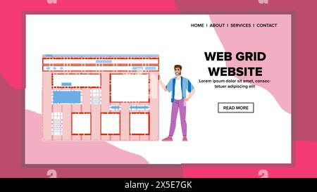 columns web grid website vector Stock Vector