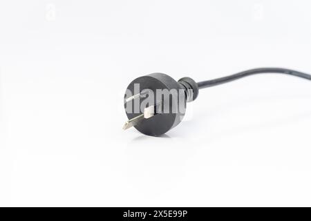 Three prongs power plug isolated on white background Stock Photo