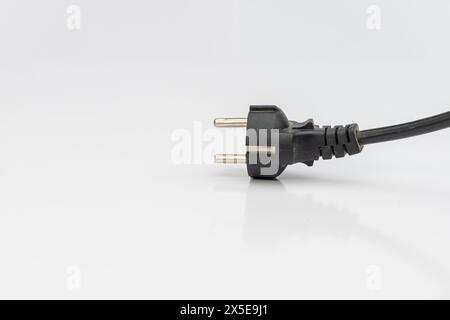 Power plug cord isolated on a white background Stock Photo