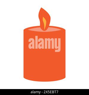 Cartoon Burning Flame Candle Icon Stock Vector