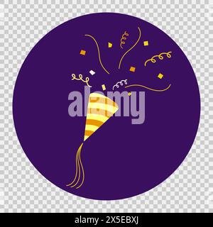 Exploding Party Popper Cone With Confetti Stock Vector