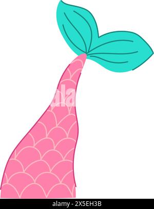 silhouette mermaid tail cartoon vector illustration Stock Vector
