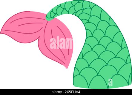sea mermaid tail cartoon vector illustration Stock Vector