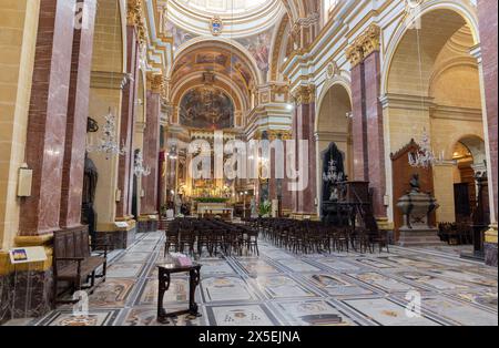 Interior of St. Paul's cathedral, Mdina, Malta Stock Photo