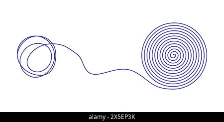 Chaotically Tangled Line Drawing Vector Illustration Stock Vector Image ...