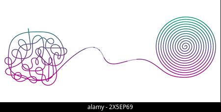 Chaotically tangled line drawing vector illustration. Stock Vector