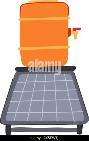 sun solar water heater cartoon vector illustration Stock Vector Image ...