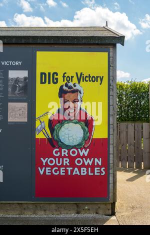 WWII Dig for Victory poster, International Bomber Command Centre, Lincoln City, Lincolnshire, England, UK Stock Photo