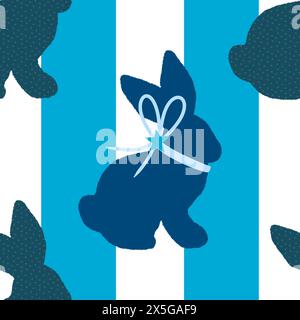 Cartoon Easter rabbit seamless bunnies pattern for wrapping paper and fabrics and linens and kids clothes and spring print and party accessories and k Stock Photo