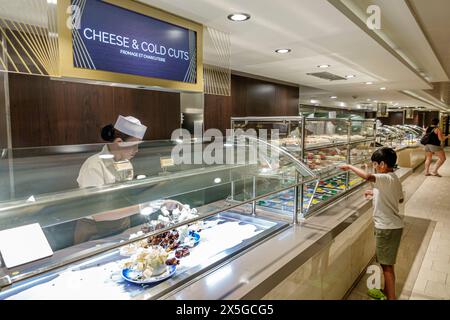 Miami Florida,PortMiami Port of Miami,onboard inside interior,Norwegian Joy Cruise Line ship,7-day Caribbean,day at sea,inside interior indoors,The Ga Stock Photo