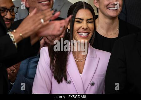 Washington, United States. 09th May, 2024. Las Vegas Aces Guard Kelsey Plum during a ceremony welcoming the WNBA Champions in the East Room of the White House on May 9, 2024 in Washington, DC The Las Vegas Aces set a record-breaking year with their victory in the WNBA Finals, becoming the first WNBA team to win back-to-back championships. (Photo by Samuel Corum/Sipa USA) Credit: Sipa USA/Alamy Live News Stock Photo