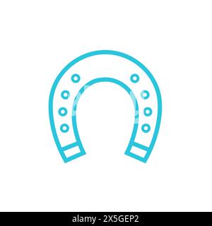 Lucky horseshoe icon. Isolated on white background. From blue icon set. Stock Vector