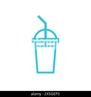 Berry smoothie icon, isolated on white background. From blue icon set. Stock Vector