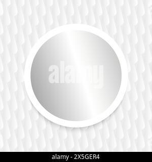 Mirror with white frame on decorative wall tile Stock Vector