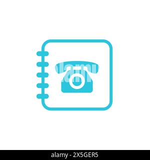 Phone book icon. Isolated on white background. From blue icon set. Stock Vector