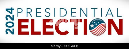 Voting 2024 Icon - Vote, Government, and Patriotic Symbolism and Colors Stock Vector