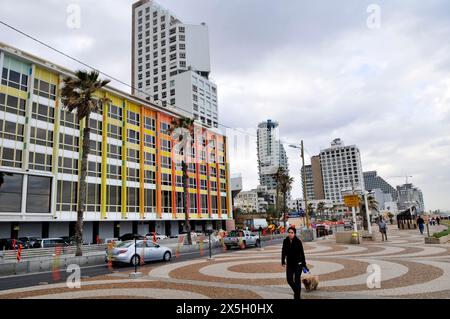 The beachfront promenade in Tel-Aviv, Israel. Stock Photo