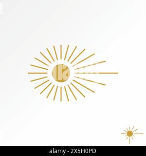 Logo design graphic creative concept premium vector stock unique abstract sun raise with rays like vision eyes symbol. Related to art ancient history Stock Vector