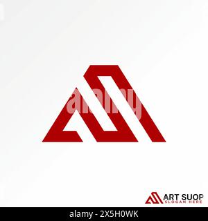 Logo design graphic concept creative vector premium stock abstract letter initial AS serif font triangle line connect Related to monogram beauty brand Stock Vector