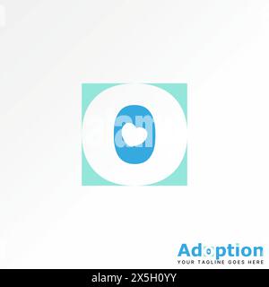 Logo design graphic concept creative vector premium stock letter initial O font love funny symbol negative space inside. Related monogram beauty brand Stock Vector
